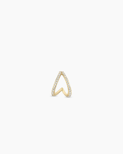 Diamond Pavé Split Huggies || option::14K Solid Gold