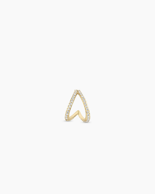Diamond Pavé Split Huggies || option::14K Solid Gold