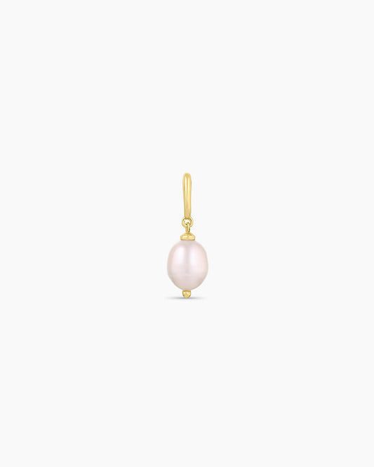 Pink Pearl Parker Charm || option::18K Gold Plated, Pink Freshwater Pearl