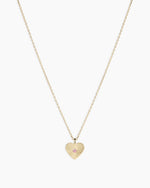Pink Sapphire Vintage Heart Necklace || option::14K Solid Gold