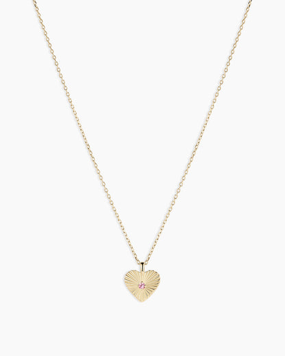 Pink Sapphire Vintage Heart Necklace