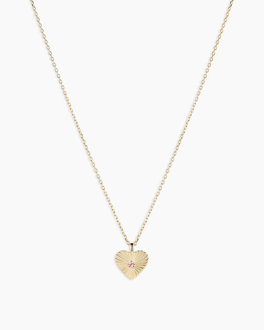 Pink Sapphire Vintage Heart Necklace
