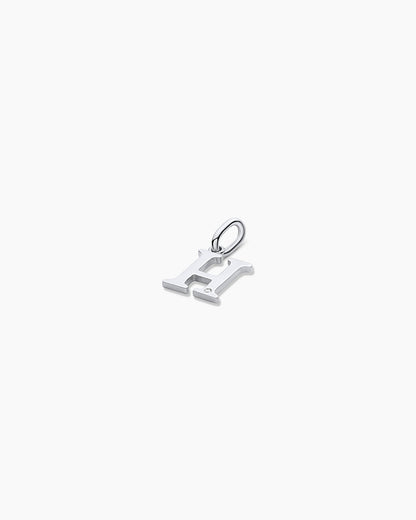 Diamond Vintage Alphabet Charm || option::14K Solid White Gold, H
