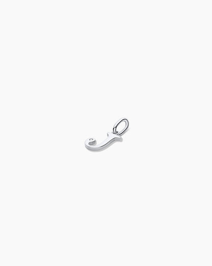 Diamond Vintage Alphabet Charm || option::14K Solid White Gold, J
