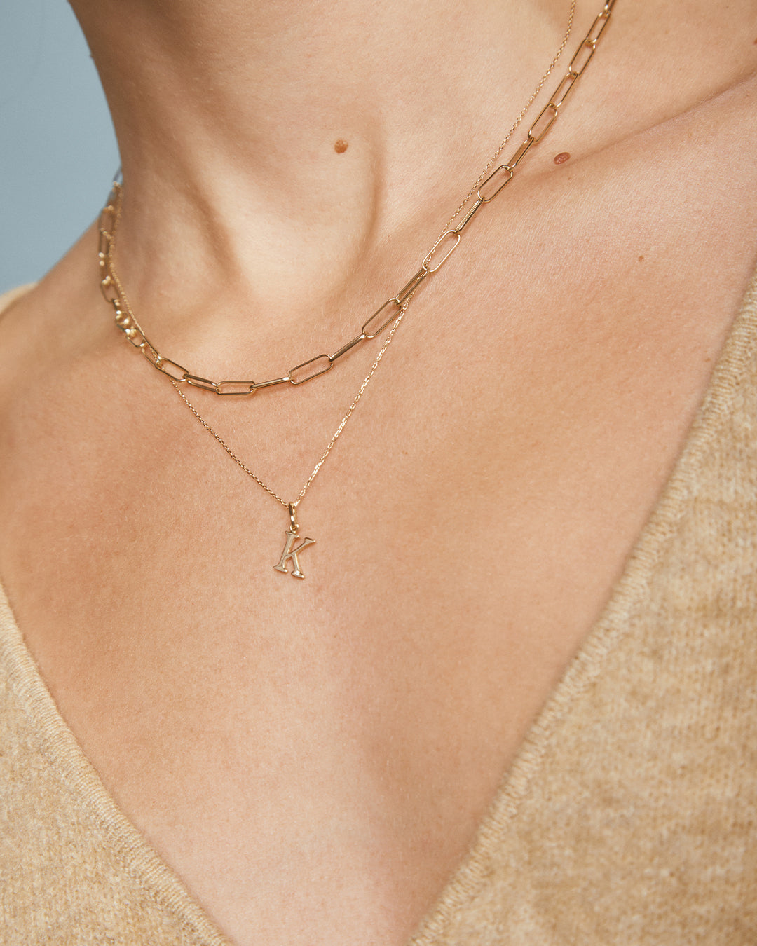 Diamond Vintage Alphabet Charm || option::14K Solid Gold, H