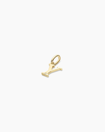 Diamond Vintage Alphabet Charm || option::14K Solid Gold, Y