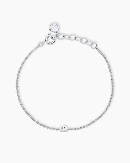 Wilder Mini Alphabet Bracelet || option:: Silver Plated, B