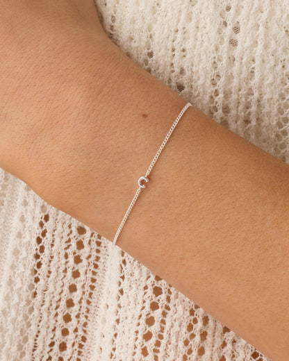 Wilder Mini Alphabet Bracelet || option:: Silver Plated, C