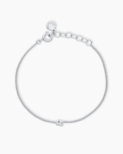 Wilder Mini Alphabet Bracelet || option:: Silver Plated, R