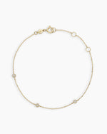 Diamond Pave Dot Bracelet || option::14K Solid Gold