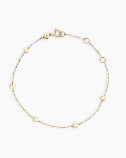 14K Gold Amour Heart Bracelet || option::14K Solid Gold