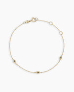 Black Onyx Evil Eye Bracelet || option::14K Solid Gold