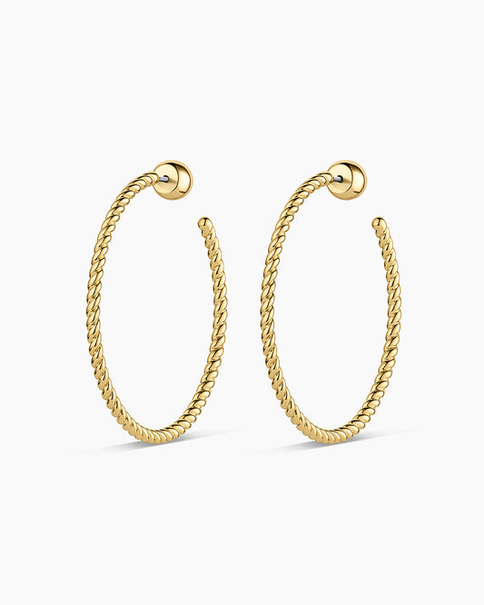 Crew Large Hoops || option::18K Gold Plated