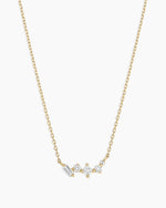 Diamond and White Sapphire Amara Cluster Necklace || option::14K Solid Gold