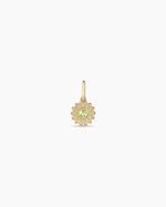 Sun Birthstone Charm || option::14K Solid Gold, Peridot - August