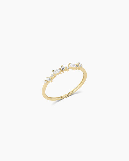 Diamond and White Sapphire Amara Cluster Ring || option::14K Solid Gold