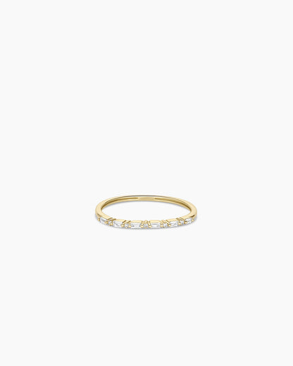 Diamond and White Sapphire Amara Row Ring || option::14K Solid Gold