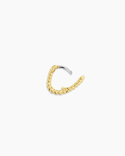 Crew Link Charm Huggie || option::18K Gold Plated