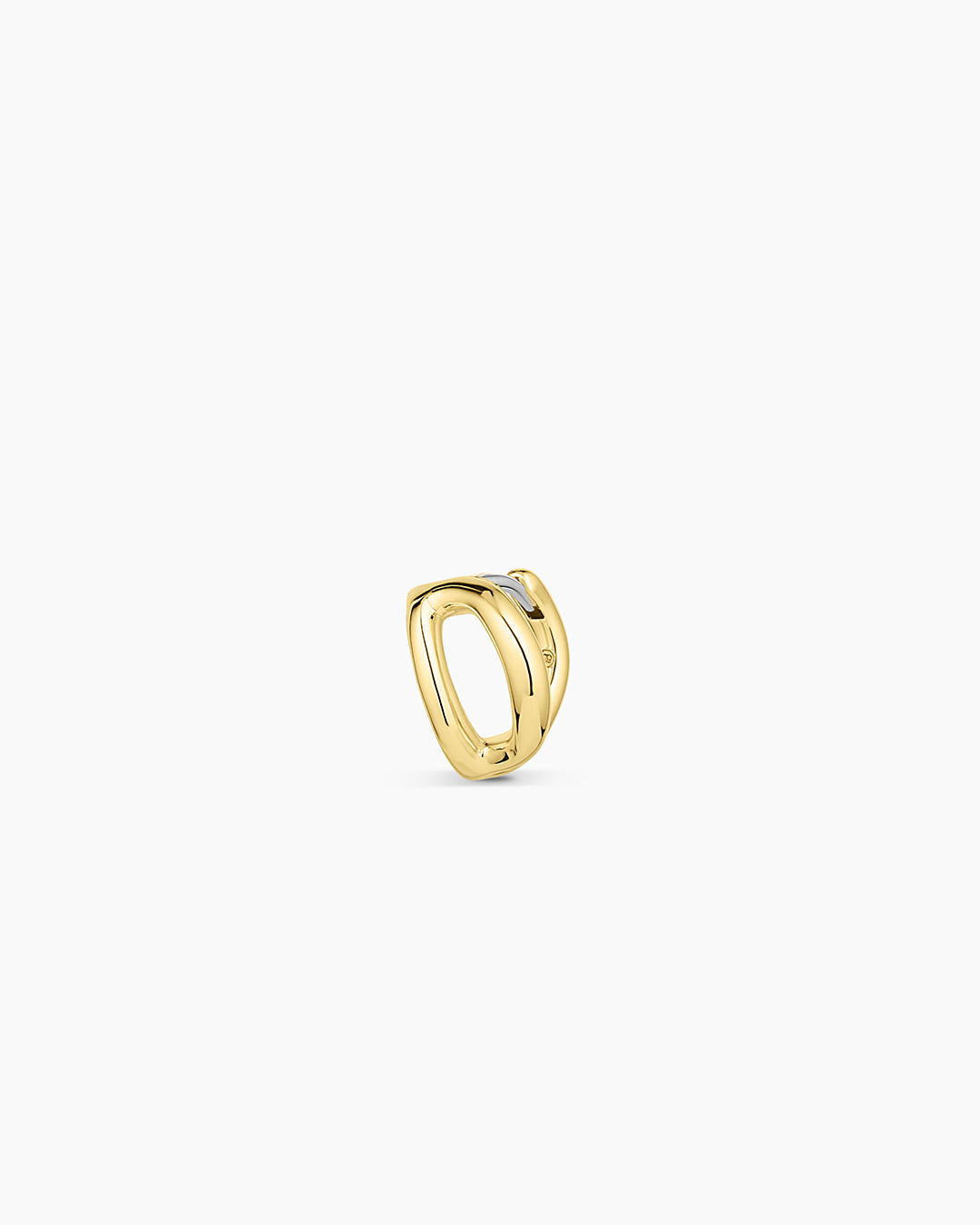 Alphabet Huggie || option::18K Gold Plated, D