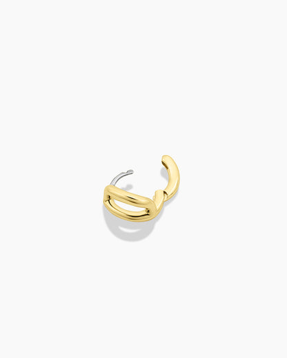 Alphabet Huggie || option::18K Gold Plated, D