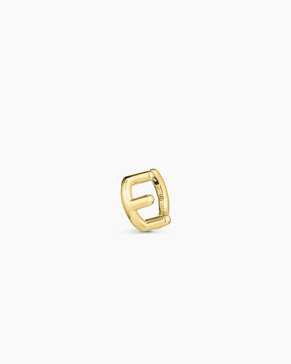Alphabet Huggie || option::18K Gold Plated, E