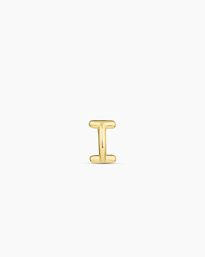 Alphabet Huggie || option::18K Gold Plated, I