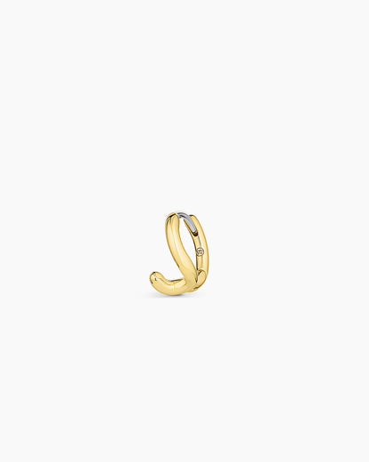 Alphabet Huggie || option::18K Gold Plated, J