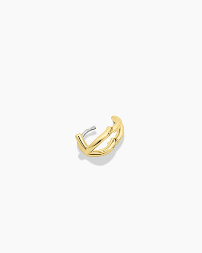 Alphabet Huggie || option::18K Gold Plated, K