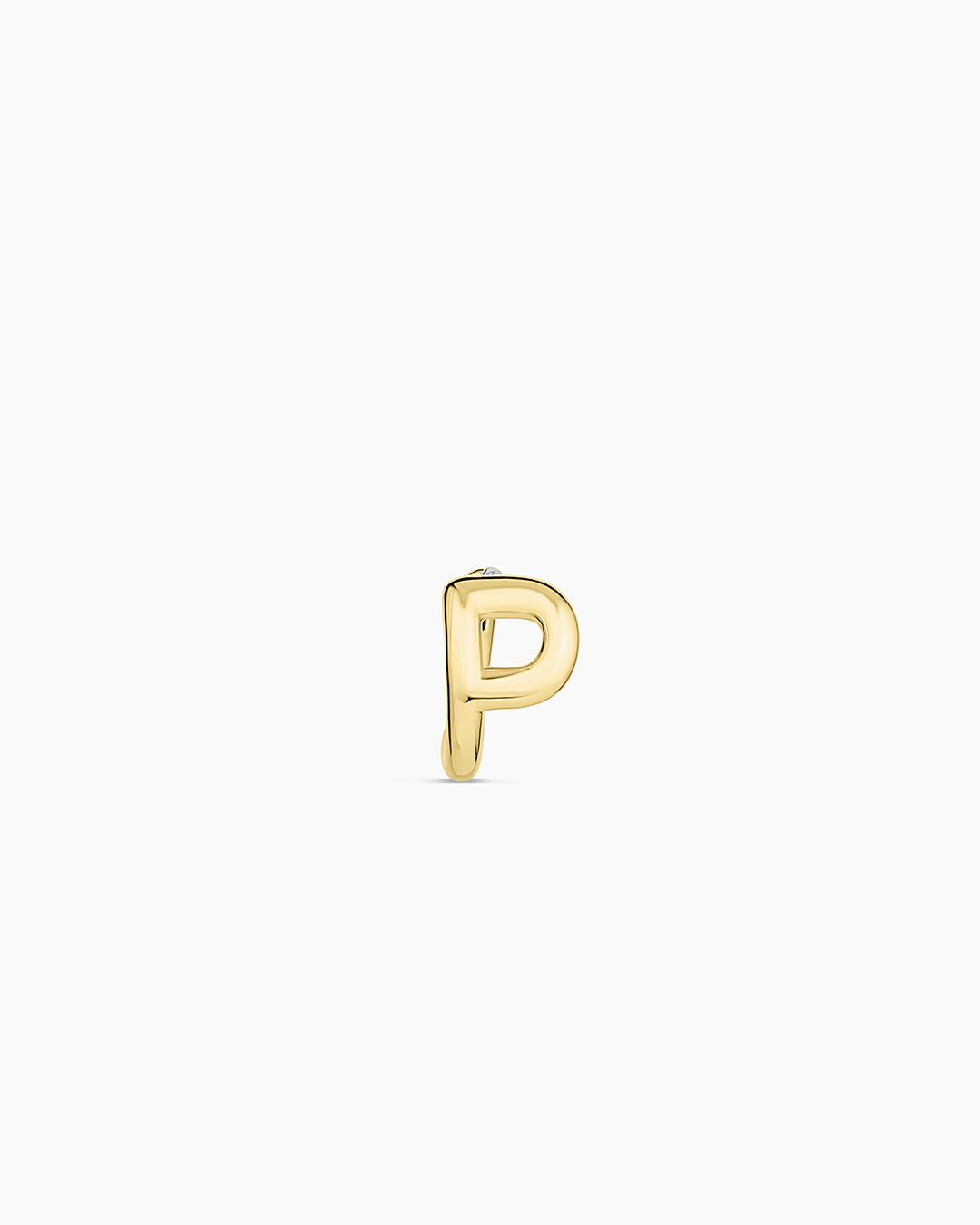 Alphabet Huggie || option::18K Gold Plated, P