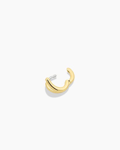 Alphabet Huggie || option::18K Gold Plated, V