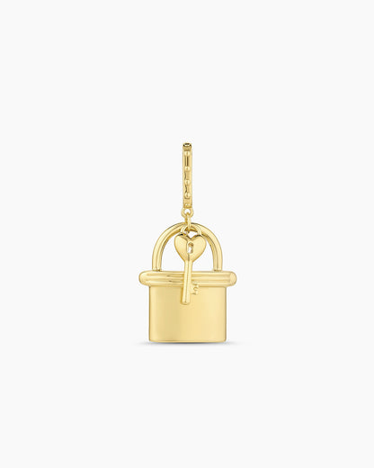 Lock & Key Statement Charm || option::18K Gold Plated