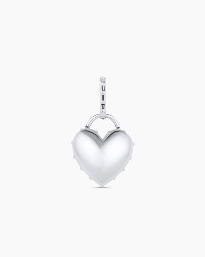Heart Statement Charm || option::Silver Plated