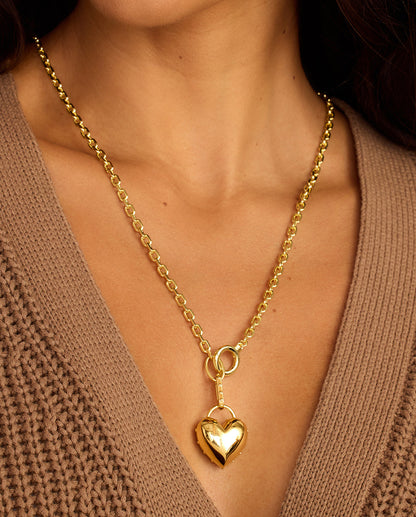 Asher Heart Necklace || option::18K Gold Plated