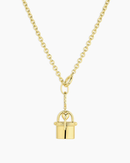 Avery Love Lock Necklace || option::18K Gold Plated