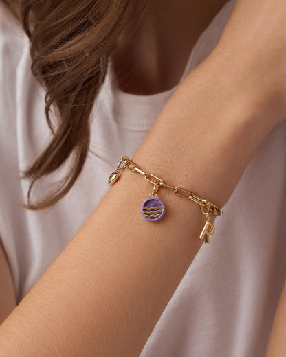Power Gemstone Tranquility Parker Charm || option::18K Gold Plated