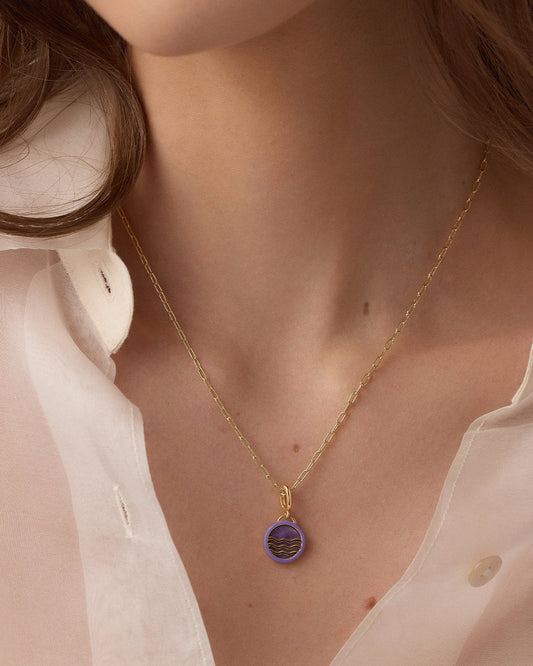 Power Gemstone Tranquility Parker Charm || option::18K Gold Plated