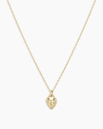 Diamond Bond Lock Necklace || option::14K Solid Gold