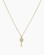 Diamond Bond Key Necklace || option::14K Solid Gold
