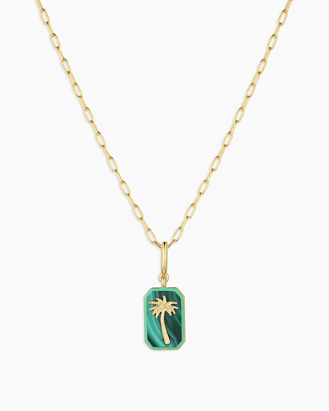 Power Gemstone Parker Charm Necklace Travel || option::18K Gold Plated