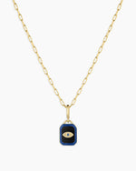 Power Gemstone Parker Charm Necklace Protection || option::18K Gold Plated