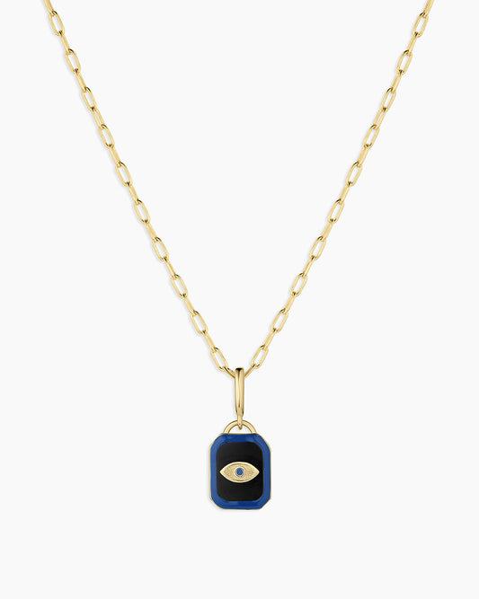Power Gemstone Parker Charm Necklace Protection || option::18K Gold Plated