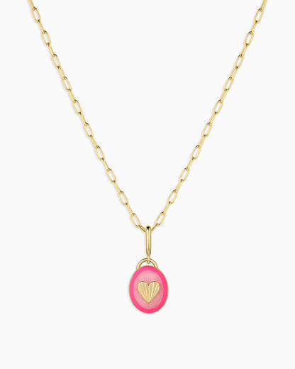 Power Gemstone Parker Charm Necklace Love || option::18K Gold Plated