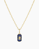 Power Gemstone Parker Charm Necklace Wisdom || option::18K Gold Plated
