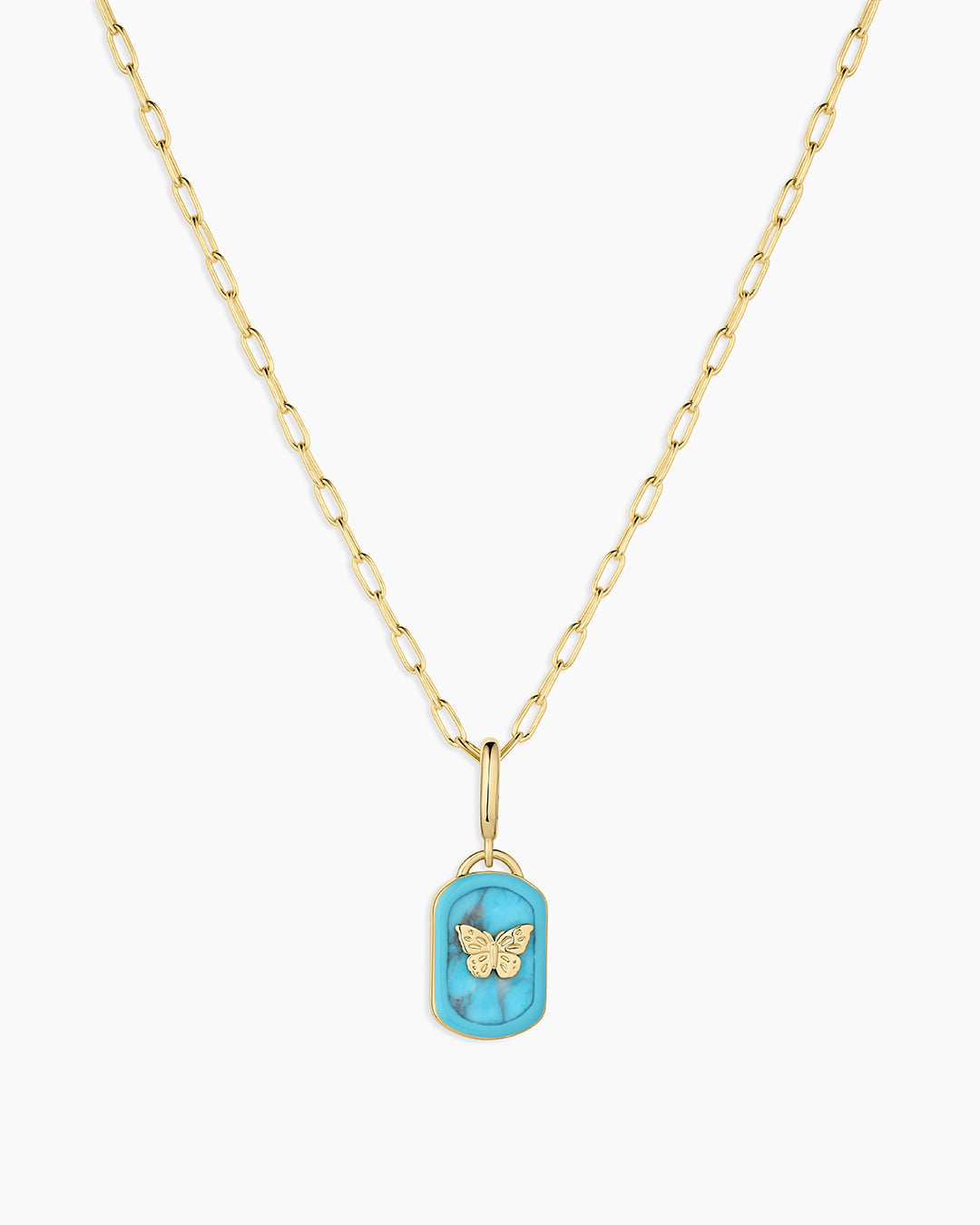 Power Gemstone Parker Charm Necklace Healing || option::18K Gold Plated