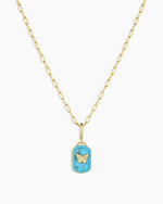Power Gemstone Parker Charm Necklace Healing || option::18K Gold Plated