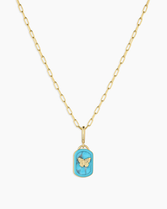 Power Gemstone Parker Charm Necklace Healing || option::18K Gold Plated