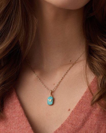Power Gemstone Parker Charm Necklace Healing || option::18K Gold Plated