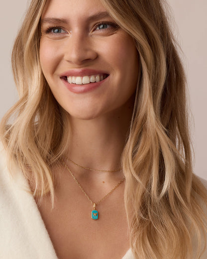 Power Gemstone Parker Charm Necklace Healing || option::18K Gold Plated