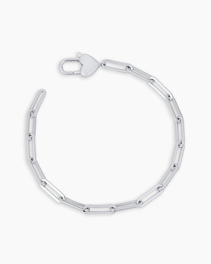Heart Padlock Bracelet || option::Silver Plated