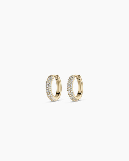 Diamond Paseo Huggies || option::14K Solid Gold